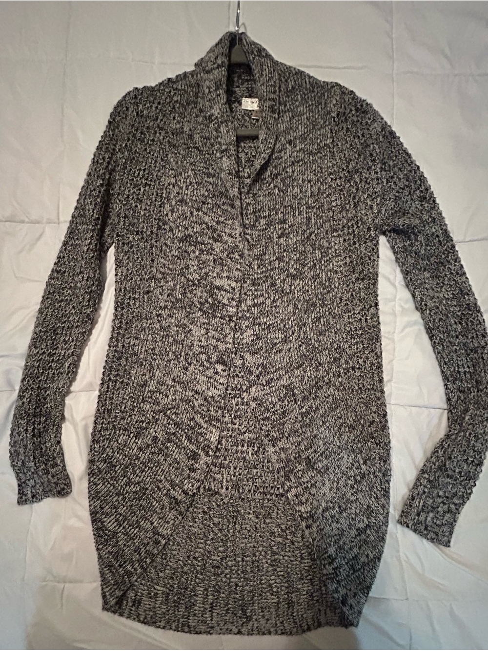 Derek Heart Black & White Marled Open Cardigan